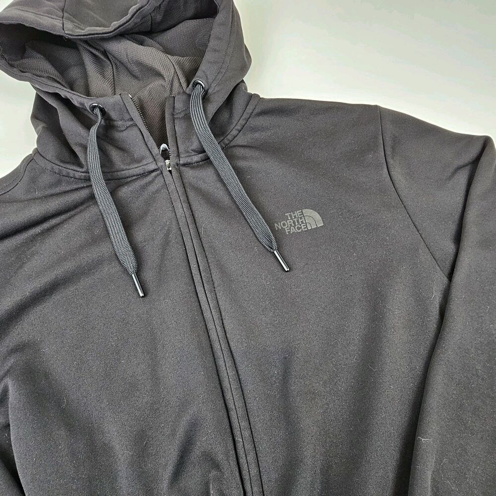The North Face Mens M Black Full Zip Fleece Hoodie Jacket Thumbholes Outdoor TNF